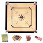 Wooden Carrom Board for Kids with Striker 18 X 18 Inch | Smooth Surface Carrom Board Game for Kids and Adults, Premium Indoor Family Game Set for Home, Office & Beginners
