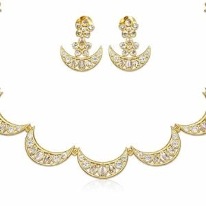 Golden Crescent Moonlight Grace Necklace Set