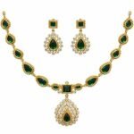 Emerald Color Stone Necklace Set