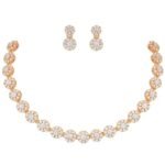 MATTE FINISH AD STONE NECKLACE WITH EARRING