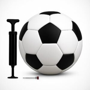 Black&White Football with Pump (Size-5, Soccer) Pack of 1 with pin